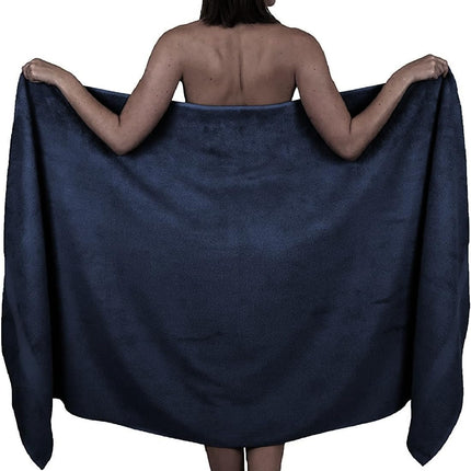 Wholesale Trade Dealz Extra Large Bath Sheet 100 x 200 cm Super Jumbo Big Bath Sheets Towels Beach Body Wrap XL Bath Towels 600-GSM (Navy)