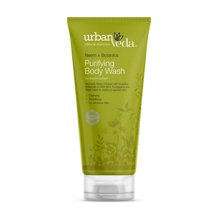 Urban Veda Neem Body Wash | With Salicylic Acid and Witch Hazel for Oily Skin | Shower Gel for Body & Back Acne Treatment | Tea Tree BodyWash | Body
