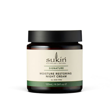 Sukin Signature Moisture Restoring Night Cream 120ml - rich in fatty acids; cruelty free & vegan friendly - replenishes the skin?s moisture levels &