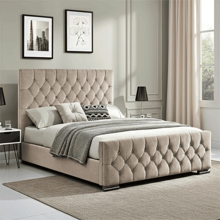 The Oulton Bed Frame: Hand-Tufted UK Design