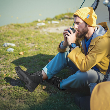 VEVOR Men's Military Tactical Boots, 152.4 mm Combat Hiking Work Boots, Lightweight & Breathable & Sturdy Mens Motorcycle Interceptor Trooper Boot, for Outdoor Security Mountaineering, UK Size 8.5