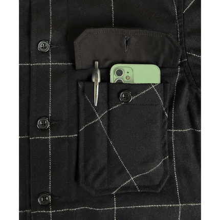 Wool Workshirt in Black Window Pane