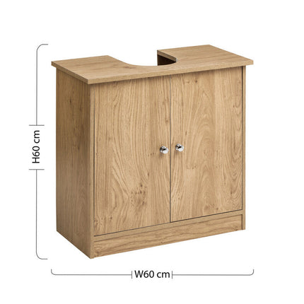 Portland Oak Veneer Under Sink Cabinet