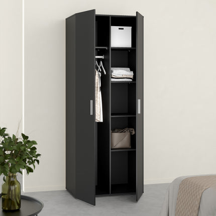 Pepe Wardrobe with 2 Doors in Black