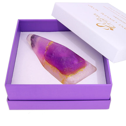 Lavender Soap Gifts for Women Infused with Heart-Shaped Amethyst Crystal | Cleansing Ritual for Body & Soul | Surprise in a Soap Christmas Gifts for