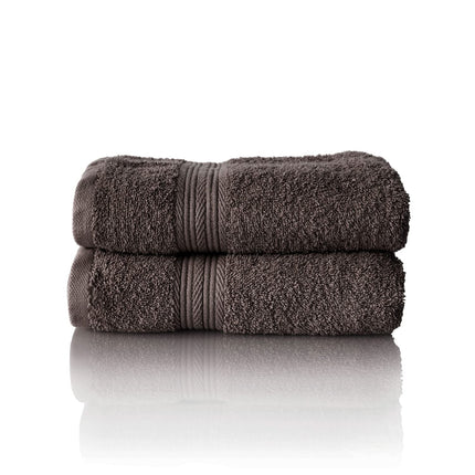 ALCLEAR set of terry hand towels, range of soft and highly absorbent towels, OEKOTEX 100 certified, 5 colours & 5 sizes, colour: ANTHRACITE, 2 x hand