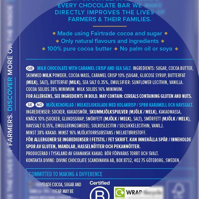 Cocoa Smooth Milk With Salted Caramel, 90 g bar (pack of 15)