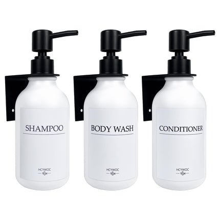 Shampoo Dispenser for Shower Wall, Shampoo and Conditioner Dispenser with 16 Waterproof Labels, No Drill Shower Soap Dispenser Bathroom, Shower Soap