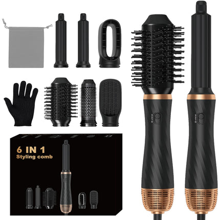 Magic Air Styler 6 in 1 Hair Styler, Hot Air Styler Set with Curl, Straighten, Volumise, Smooth and Hairdryer Brushes for Styling, Blow Dryer Brush,