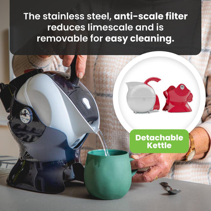 Uccello Electric Safety Kettle | Black Tipper Base Included | Effortless Pour Every Time | Daily Living Drinking Aid For Disabled and Seniors | 1.5