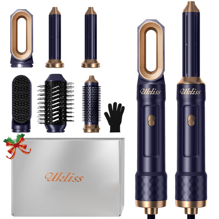 6 in 1 Hair Styler, UKLISS Hot Air Styler with Hair Dryer Brush, Automatic Hair Curler, Hair Straightner, Thermal Brush, Multistyler Airbrush, Gifts