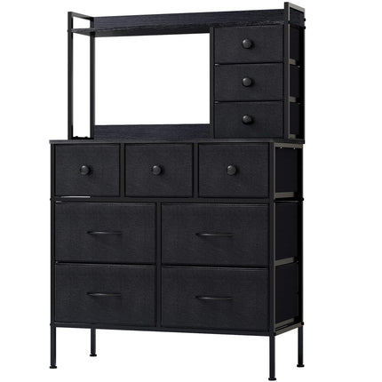 Mintnook Bedroom Chest of Drawers, Fabric Dresser with 10 Drawers, Large Capacity Drawers Cabinet, Stylish Storage Organizer Unit for Bedroom, Living