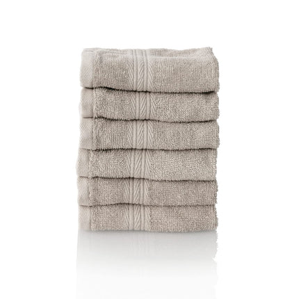 ALCLEAR set of terry hand towels, range of soft and highly absorbent towels, OEKOTEX 100 certified, 5 colours & 5 sizes, colour: PLATINUM GREY, 6 x
