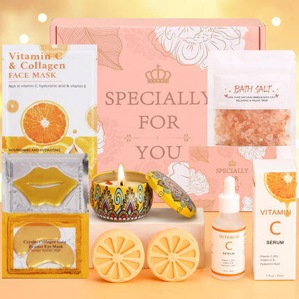 Birthday Pamper Gifts For Women, Vitamin C Skin Care Sets & Kits, Presents For Best Friend Mum Sister, Relaxation Bath Ladies Gifts Care Package for
