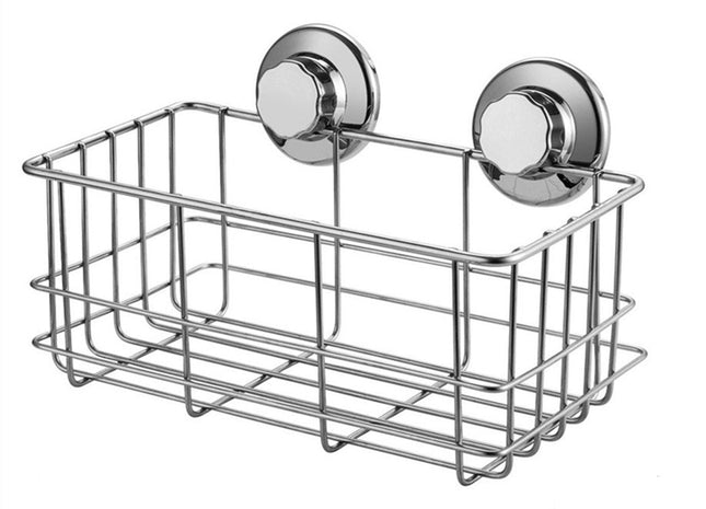 SANNO Suction Shower Caddy Shower Organiser Bathroom Caddy Wall Shelves Kitchen Storage Basket Holder for Gel Holder Bathroom Storage Shampoo,