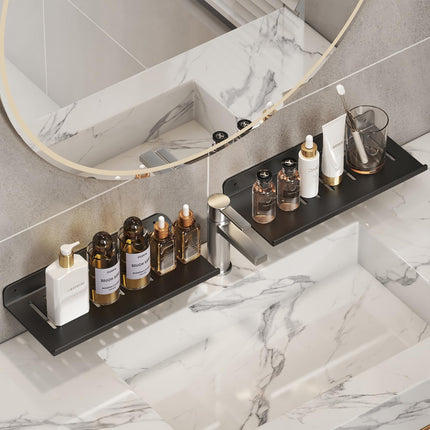 MENGCOOL 2 Pack Shower Caddy, No Drilling Shower Organiser, 30cm Stainless Steel Wall Shelves Bathroom Shelves Shower Storage Accessories for Bathroom