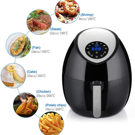 Air Fryer, Uten Air Fryers Oven, 4.5L Oil Free Fryer with Detachable Basket, Timer and Fully Adjustable Temperature Control for Healthy Oil Free & Low