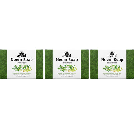 Ayumi Neem & Tea Tree Soap | Acne Body Wash & Hand Wash Bar | Itchy Skin Relief Bar | Natural Wash for Athletes Foot Treatment | Shaving Soap & Mens