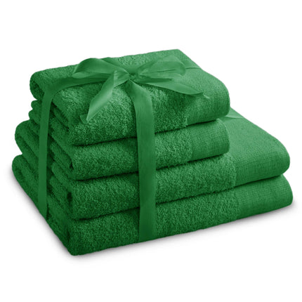 AmeliaHome Set 4pcs 2 Towels 50x100 cm and 2 Bath Towels 70x140 cm 100% Cotton Absorbent Green Amari