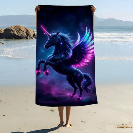 ZABAOBO Microfiber Unicorn Beach Towel,Fantasy Unicorn Lightweight Beach Towels for Women Adults Girls Men,Funny Bath Towel Gifts for Swim Surf 80X160