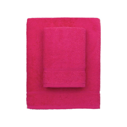 zer0bed, Bath Towels Fuchsia Set of 2 Bath Towels, Face Towel, Bidet Towel, Plain Colour, White, 100% Cotton, Set of 2