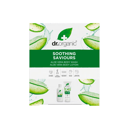 Dr Organic Aloe Vera Soothing Saviours Body Duo, with Body Wash & Lotion, Moisturising, All Skin Types, Natural, Vegan, Cruelty-Free, Paraben &