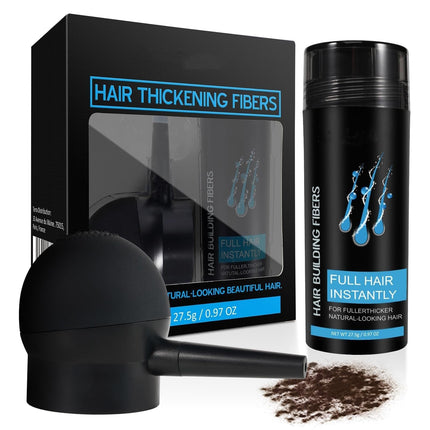 Hair Building Fibers, INSKIN Professional Quality Fibre Hair Powder Spray Hair Fibres Dark Brown Hair Loss Concealer for Men and Women for Bald Spots