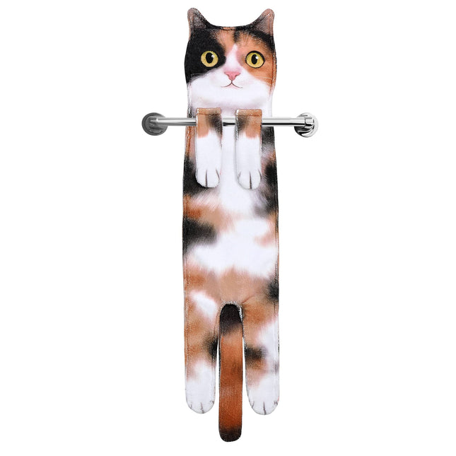 AGRIMONY Cat Funny Hand Towels - Cute Bathroom Kitchen Towels Cat Decor Decorative Hanging Towels Super Absorbent Soft-Valentine Christmas House