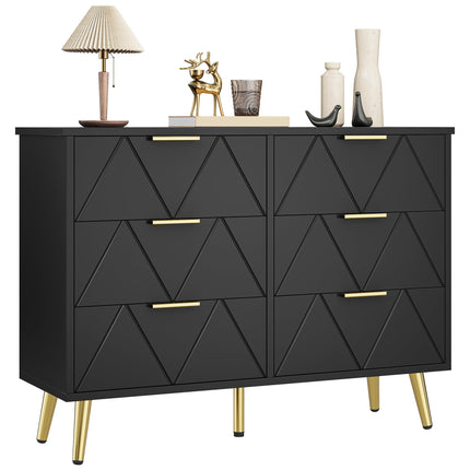 YITAHOME Chest of Drawers Bedroom, Contemporary 6 Drawer, Bedroom Furniture, Wide Chest of Drawers Wood, Bedroom Storage Unit, Sliding Drawers, Office