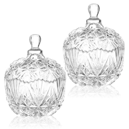 Gifts for Women Glass Cotton Bud Holder Lids Birthday New Home Gifts For Her Cotton Pad Holder Apothecary Jars Room Decor Aesthetic Bedroom