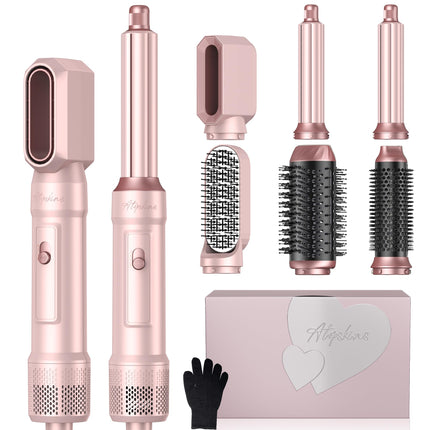 6 in 1 Hair Styler Pro,Atopskins Hair Dryer Brush with Airflow Curler, Blow Dry Hair Brush, Thermal Brush, Hot Airbrush, Hair Straightener, Airstyler