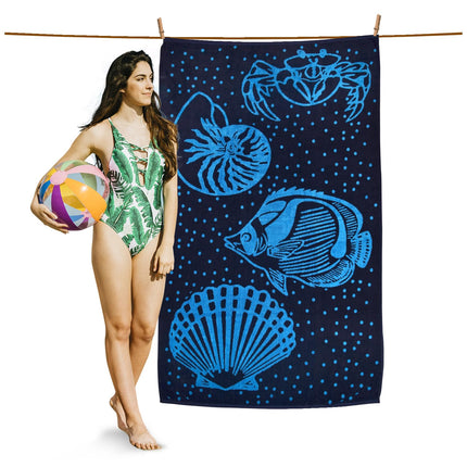 GC GAVENO CAVAILIA Pack of 1, Polka Dots Beach Towels For Adult, Lightweight & Super Absorbent Quick Dry 500 GSM Towels, Swimming Pool, Camping Large