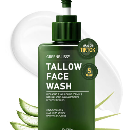 Beef Tallow Skin Care - Grass Fed Beef Tallow Hydrating Facial Cleanser Skincare, Women Skin Care Tallow Gentle Face Cleanser Moisturizer, Beef Tallow