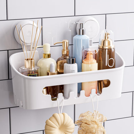 TAILI Bathroom Shelf Suction Shower Caddy Shower Storage No Drilling Heavy Duty Suction Pads Removable Bathroom Storage Accessory Kitchen for Shampoo