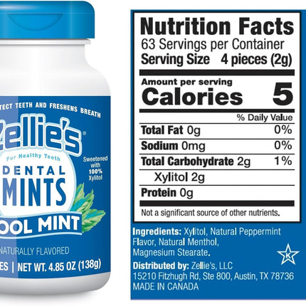 Xylitol Sugar Free Cool Mint Breath Mints | Non-Gmo, Low-Calorie, Gluten Free, Vegan & Kosher Mints (250 Count - Pack Of 1)