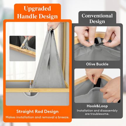 Lifewit 160L Double Laundry Hamper with Lid, Extra Large Bamboo Laundry Basket Dirty Clothes Hamper, 2 Section Laundry Bin Organizer for Laundry Room