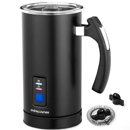 Andrew James Multi-Functional Electric Milk Frother & Milk Steamer, 500W 300ml 5 Functions 1 Touch Operation, Non-Stick, Hot Chocolate Heater, Milk