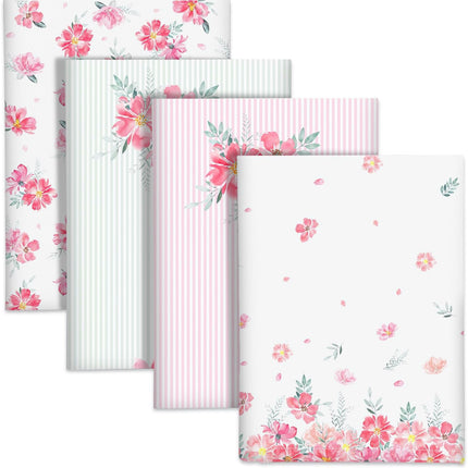 Arquiel Pink Flower Kitchen Towel 100% Cotton Quick Dry Dish Towels 48 x 70CM, Dishcloth Hand Towels for Housewarming Gifts Dining, Home, Wedding,