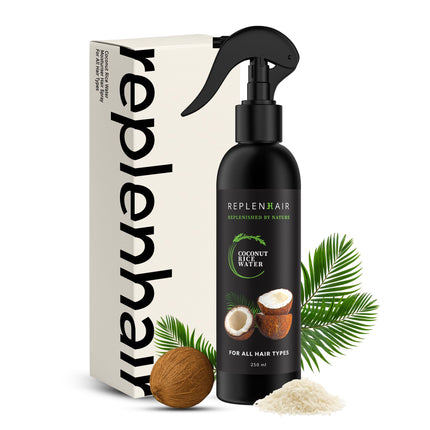Replenhair Rice Water Coconut Hair Growth Spray - Leave In Conditioner Infused with Coconut Oil Hair & Essential Oil for Hair Growth, Reduces Hair