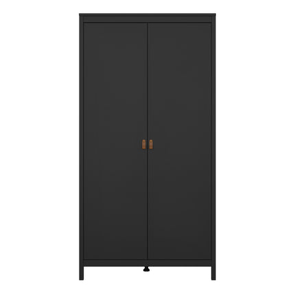 Barcelona Wardrobe with 2 Doors in Matt Black