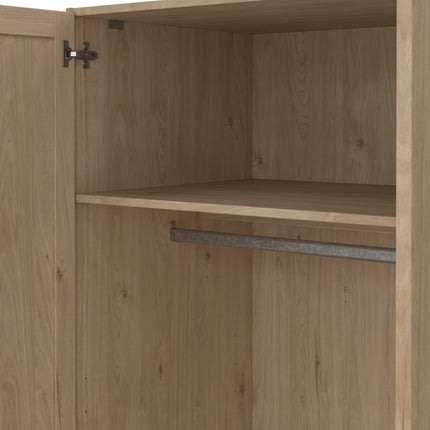Brande Wardrobe with 3 frame doors in Jackson Hickory
