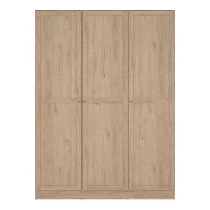 Brande Wardrobe with 3 frame doors in Jackson Hickory