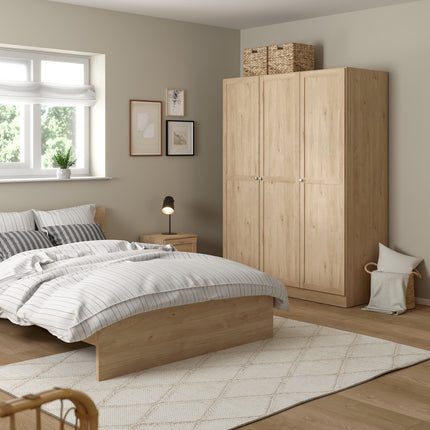 Brande Wardrobe with 3 frame doors in Jackson Hickory
