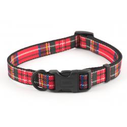 Ancol Adjustable Collar Tartan Red 30-50cm