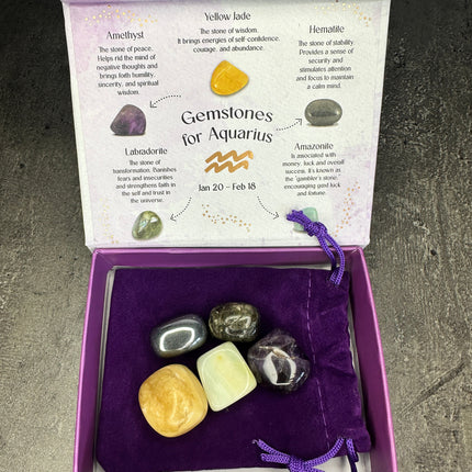 Aquarius crystal tumblestone gift set - Bundle