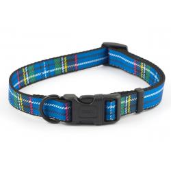 Ancol Adjustable Collar Tartan Blue 30-50cm