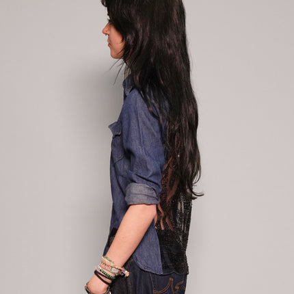 Party Back Shirt - Slim Fit - Black Sequin