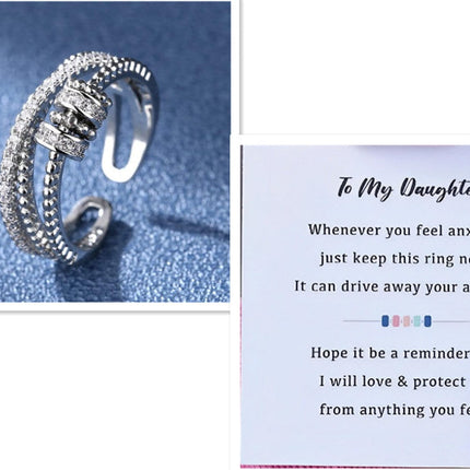 Stress Relief Transporter Spinning Bead Copper Micro Set Zircon Ring