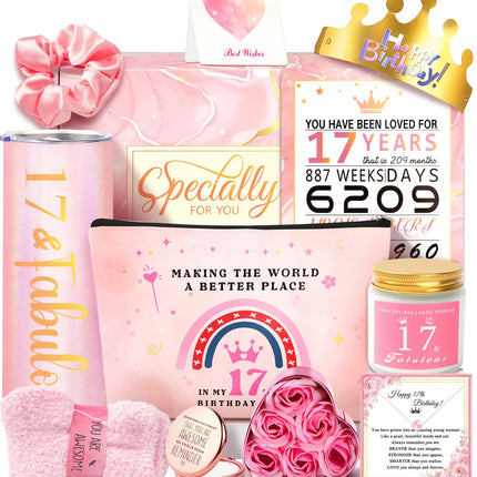 17th Birthday Gifts for Girls 17 Year Old Girl Birthday Gifts, Unique 17th Birthday Gifts for Daughter, Niece, Granddaughter, Girlfirend, Her, 17 &
