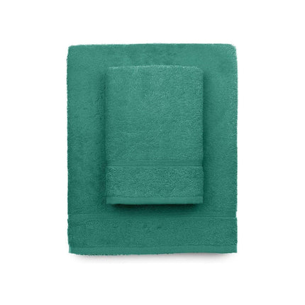 zer0bed, Aqua Green Bath Towels, Set of 2 Bath Towels, Face Towel, Bidet Towel, Plain Teal, 100% Cotton, Set of 2